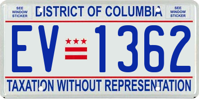 DC license plate EV1362