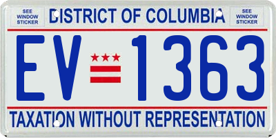DC license plate EV1363
