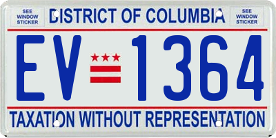 DC license plate EV1364