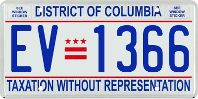 DC license plate EV1366