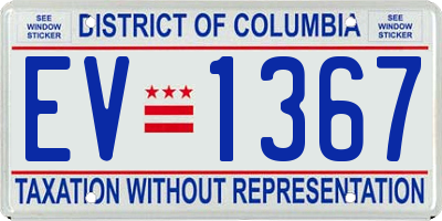 DC license plate EV1367
