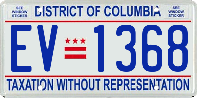 DC license plate EV1368