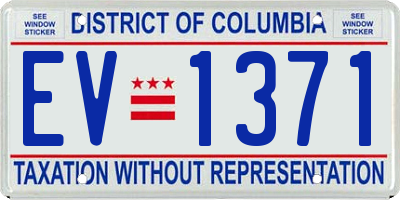 DC license plate EV1371