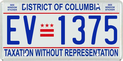 DC license plate EV1375