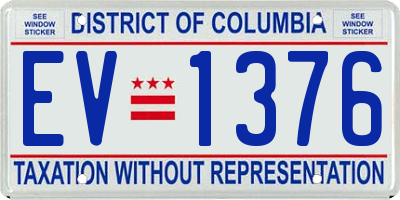 DC license plate EV1376