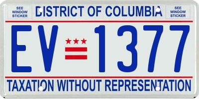 DC license plate EV1377