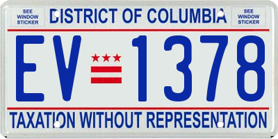 DC license plate EV1378