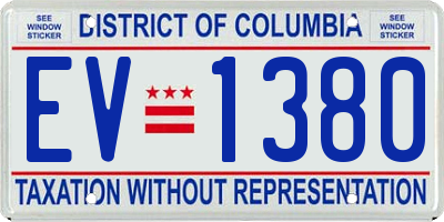 DC license plate EV1380