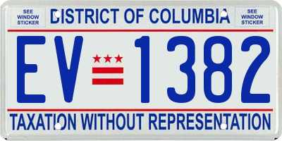 DC license plate EV1382