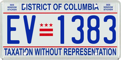 DC license plate EV1383