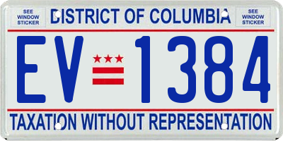 DC license plate EV1384