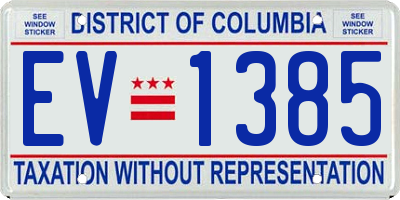 DC license plate EV1385