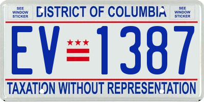 DC license plate EV1387