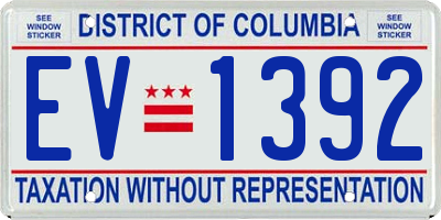 DC license plate EV1392