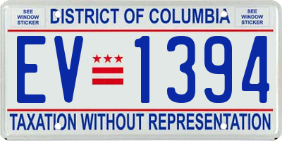 DC license plate EV1394