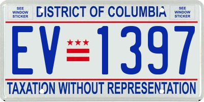 DC license plate EV1397