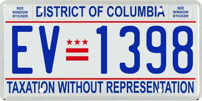 DC license plate EV1398
