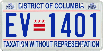 DC license plate EV1401