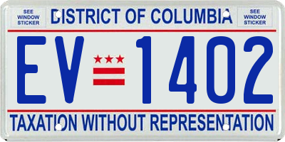 DC license plate EV1402