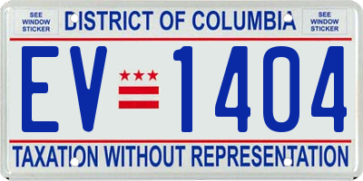 DC license plate EV1404