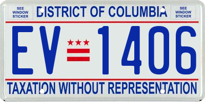DC license plate EV1406