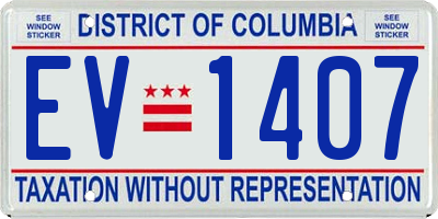 DC license plate EV1407