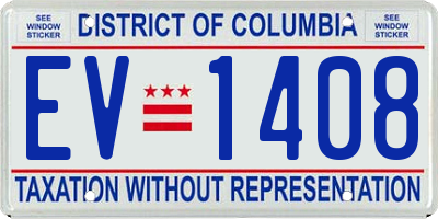 DC license plate EV1408