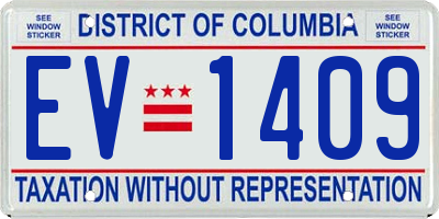 DC license plate EV1409