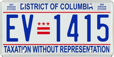 DC license plate EV1415
