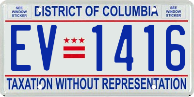 DC license plate EV1416