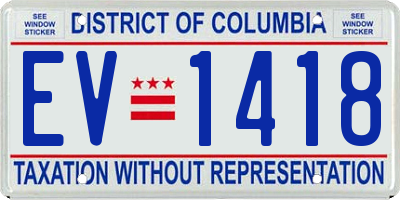 DC license plate EV1418