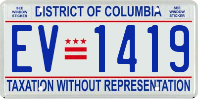 DC license plate EV1419