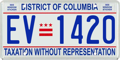 DC license plate EV1420