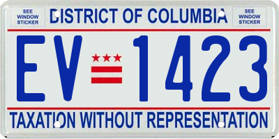 DC license plate EV1423