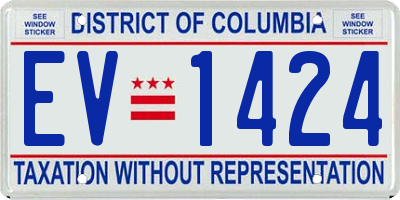 DC license plate EV1424