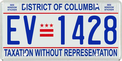 DC license plate EV1428