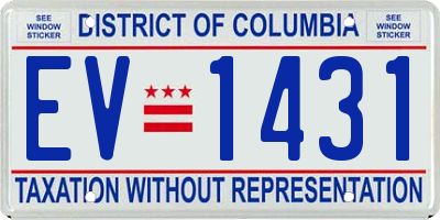 DC license plate EV1431