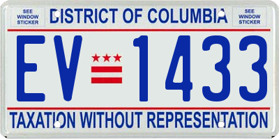DC license plate EV1433
