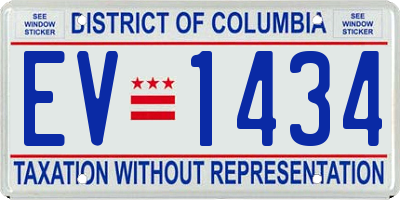 DC license plate EV1434