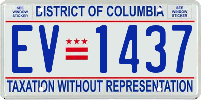 DC license plate EV1437