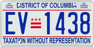 DC license plate EV1438