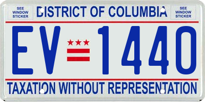 DC license plate EV1440