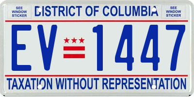DC license plate EV1447