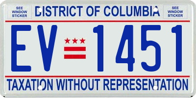 DC license plate EV1451