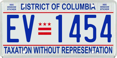 DC license plate EV1454