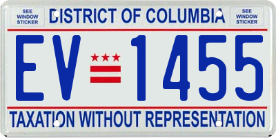 DC license plate EV1455