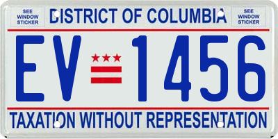 DC license plate EV1456
