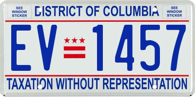 DC license plate EV1457