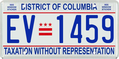 DC license plate EV1459