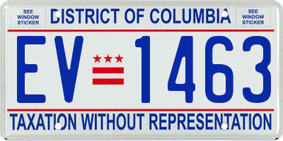 DC license plate EV1463